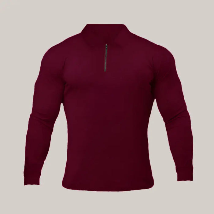 Fitness Sports Long-sleeved Polo Red