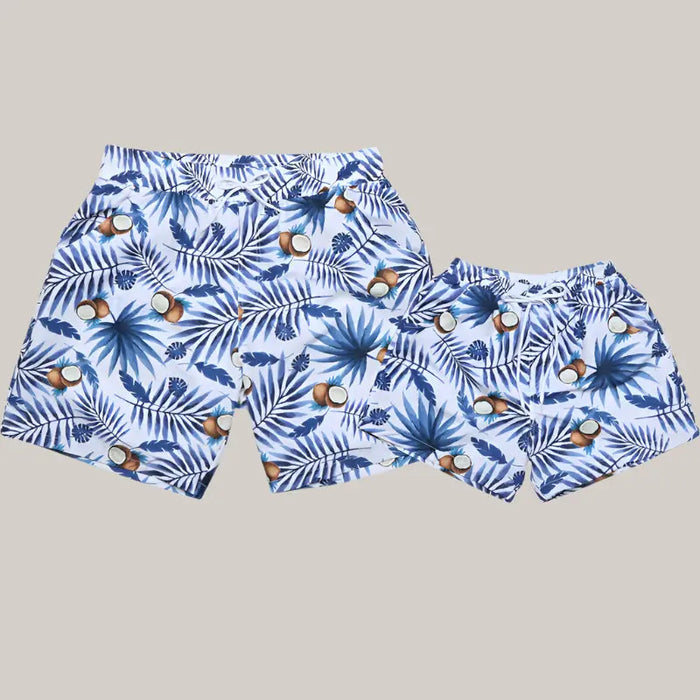Parent Child Swimwear Quick Drying Beach Pants Blue