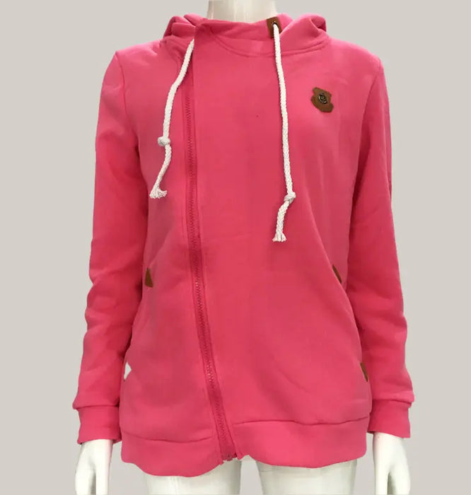 Women Hoodie Sweater Large Rose