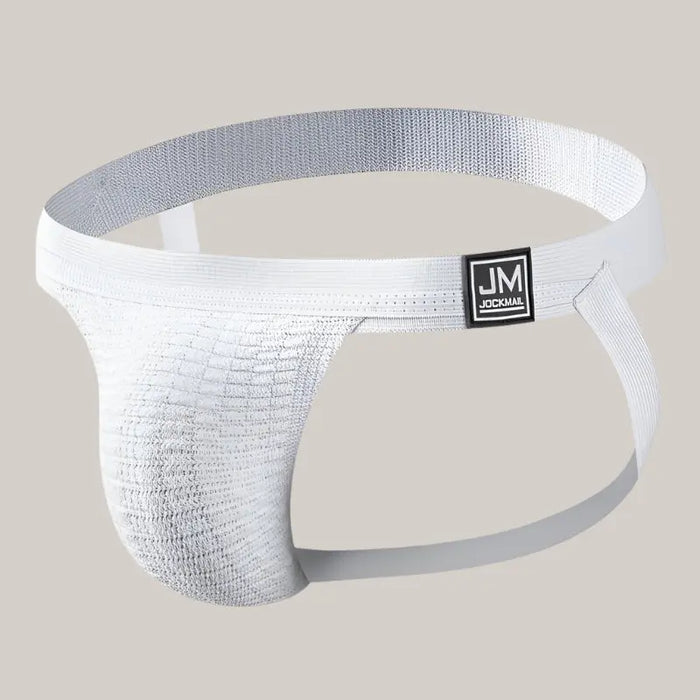 Mens Sports Fitness Rainbow Double Thong White