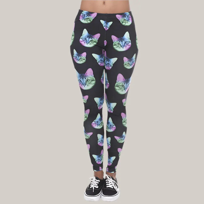 Cat sports leggings Black
