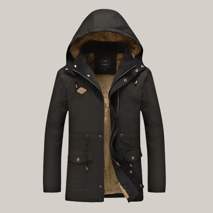 Fashion Thick Men Cotton Warm Jacket Black