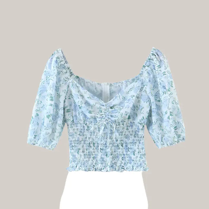 Sweet Chic Floral Print Crop Tops