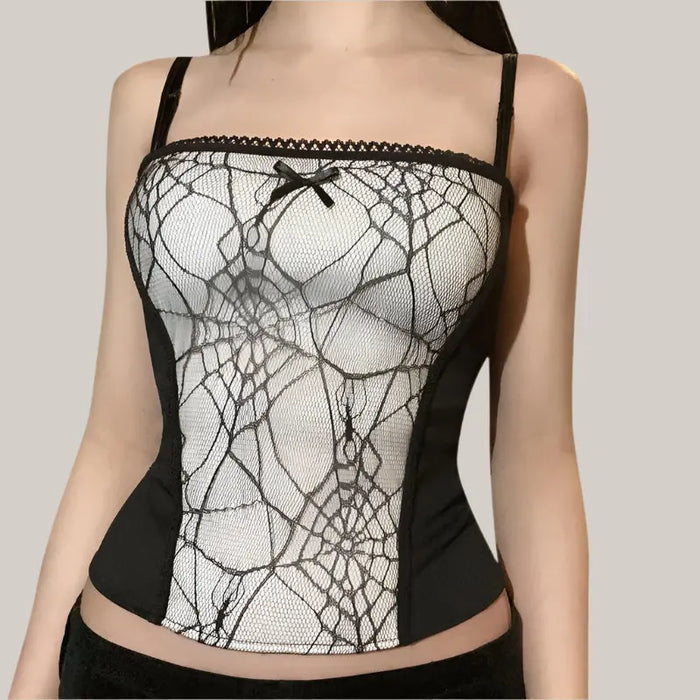Spider webTank Tops