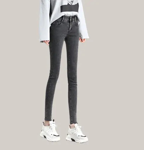 slim lady jeans Grey Ninth Brushed