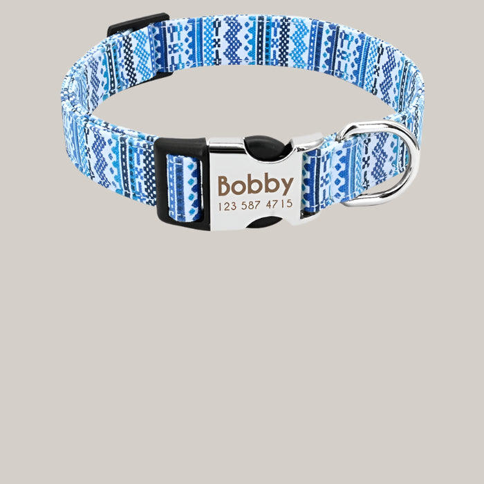 Dog Tag Custom Dog Collar Sapphire