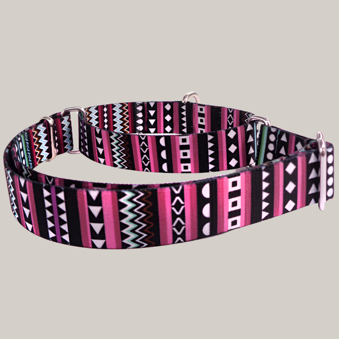 Pomi Dog Walking Collar Striped purple