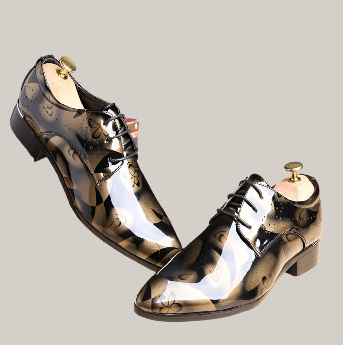 Bright leather men's shoes Yellow