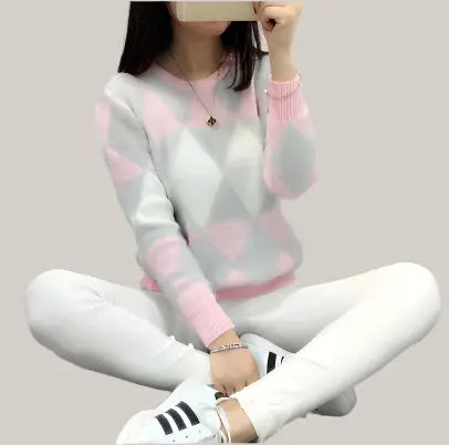 Spring student sweater women Pink One size