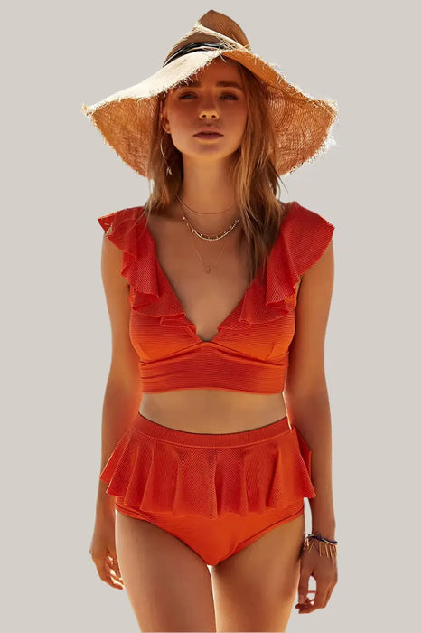 Ruffled swimwear Orange