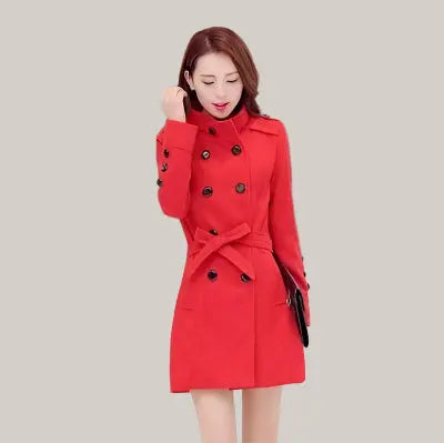Faux Fur Cardigan Warm Coat Red