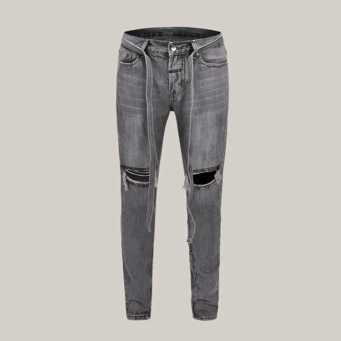 Zippered Jeans Gray