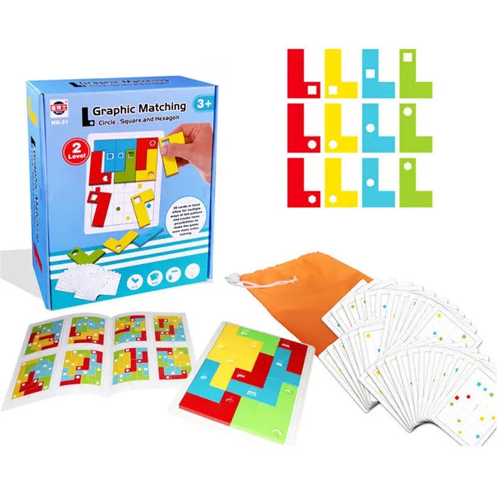 L-shaped Matching Games Logical Thinking Focus Blue