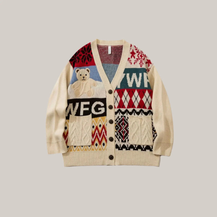 New Retro Ethnic Sweaters Khaki