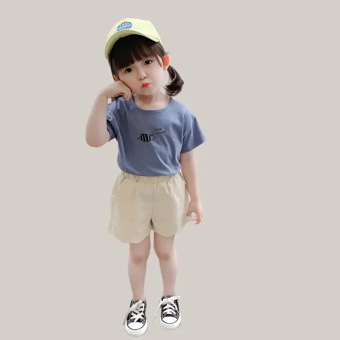 Children clothes set Bee blue