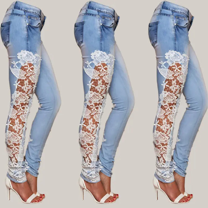 Lace jeans