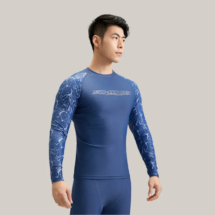 Fashion Sun-proof And Breathable Men's Swimwear Dark Blue Top
