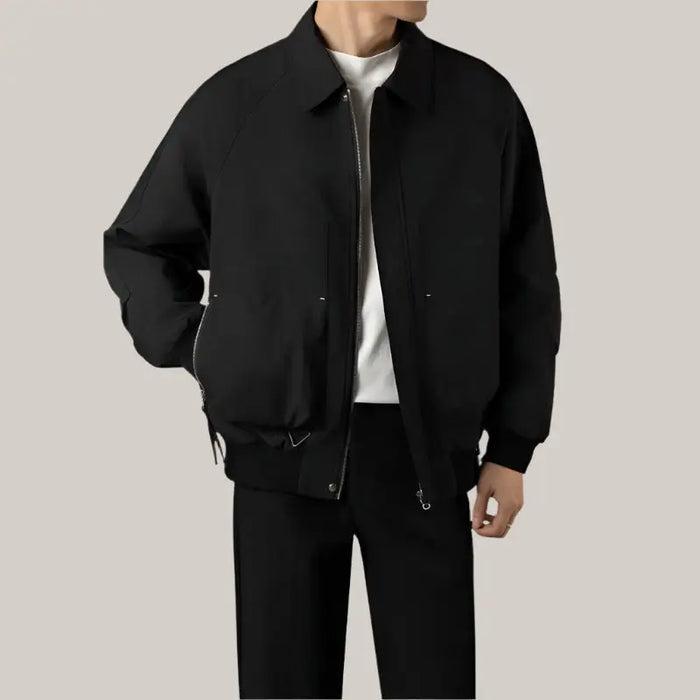 Loose Short Lapels Jacket Men Black
