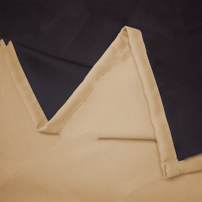 Full Blackout Hot Sale Curtain With Black Lining On The Back Beige