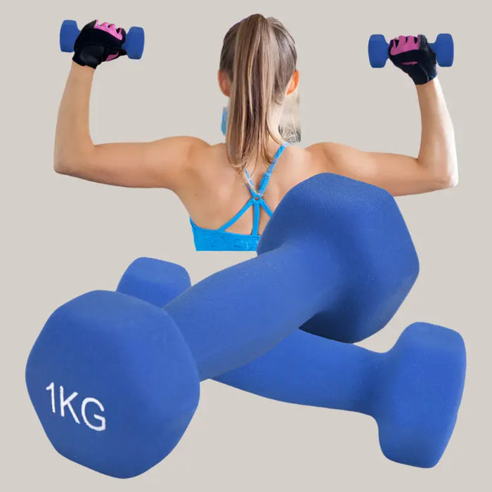 Household Dipped Matte Dumbbell Blue 1KG