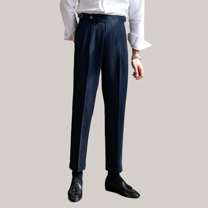 Straight Leg Casual Dress Pants Blue