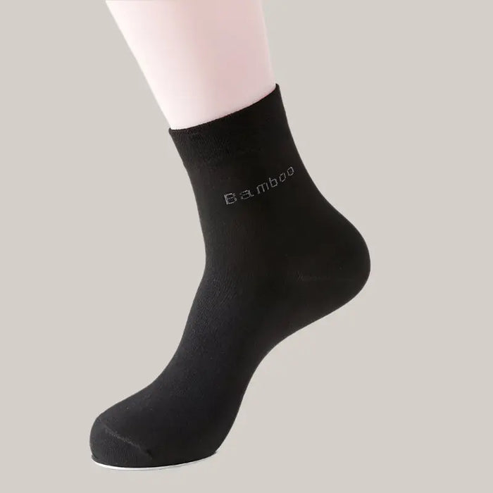 Solid Color Socks Men's Black One size