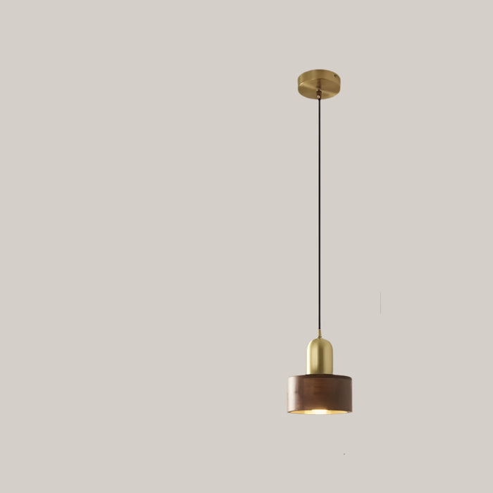 Vintage Brass Walnut Solid Wood Copper Lamps Copper Walnut Color