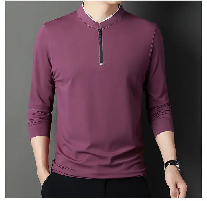 Leisure Young Men Stand Collar Pull Red