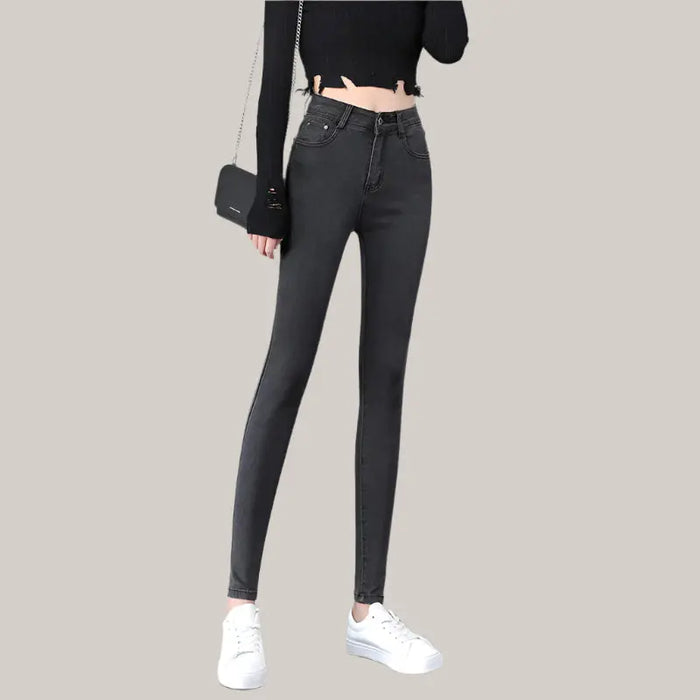 Women High Waist Slim Slimming Stretch Tights Grey