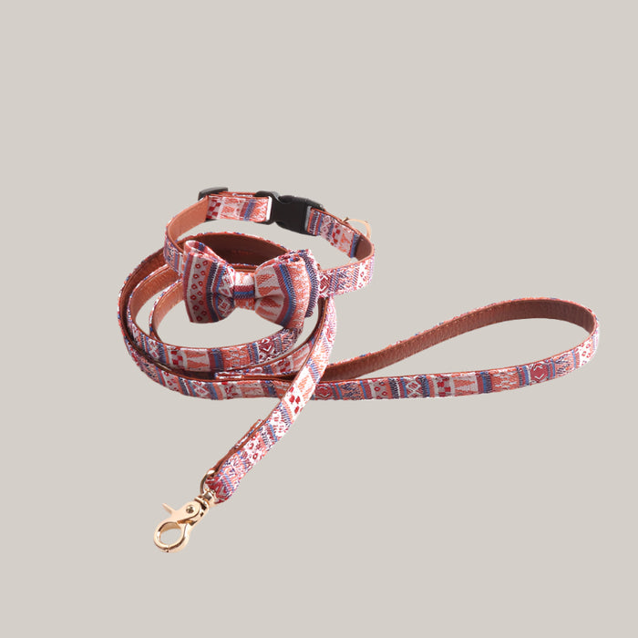 Cute Bowknot Dog Cat Collar Pink