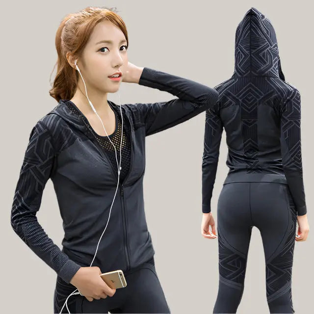 Running yoga fitness clothes Black