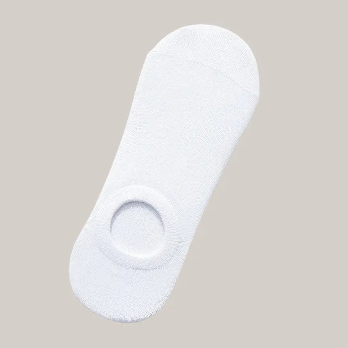Socks Men And Women Solid Color Boat Socks White