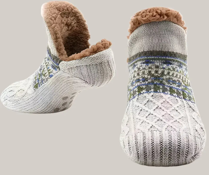 Indoor Men Dragging Shoes And Socks Grey