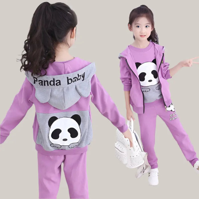 Girls' Clothes Young And Teen Girl's Panda Purple