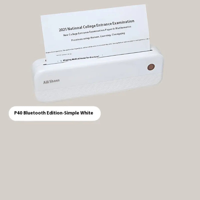 Ailixiong P40 Mini Ink-free Office Portable A4 Thermal Printer P40 White Bluetooth Version