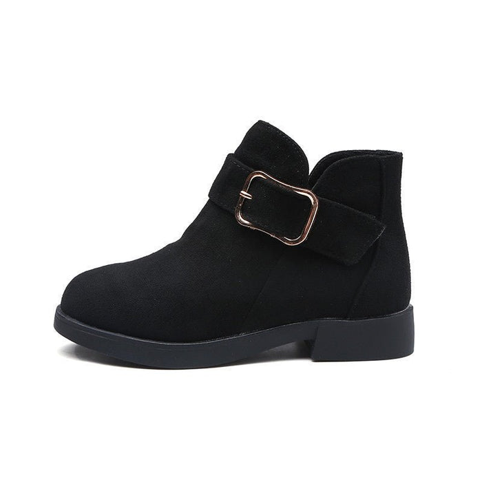 Big kids suede leather boots Black