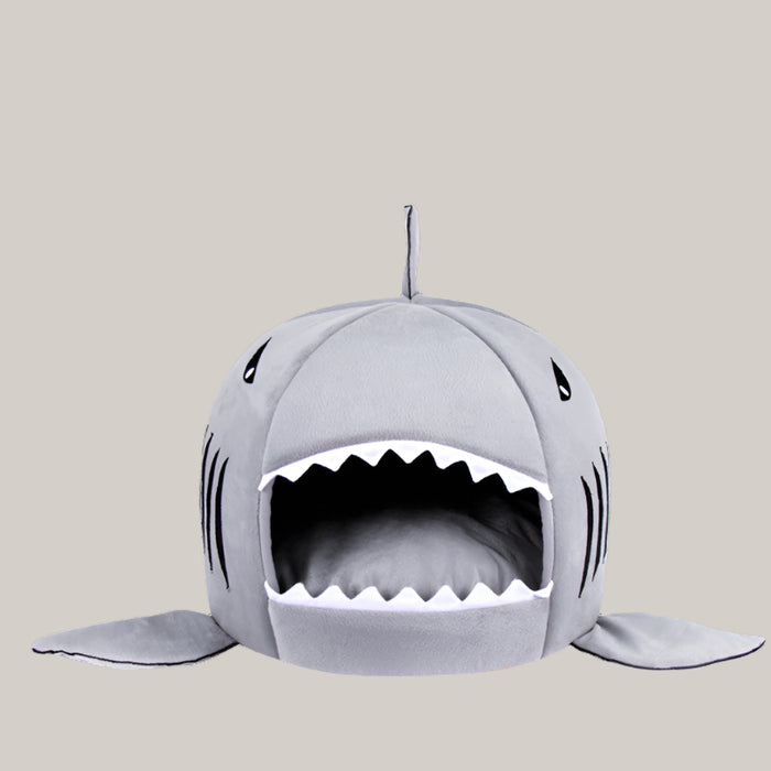 Shark Shape Pet Dog Cat Bed Grey money