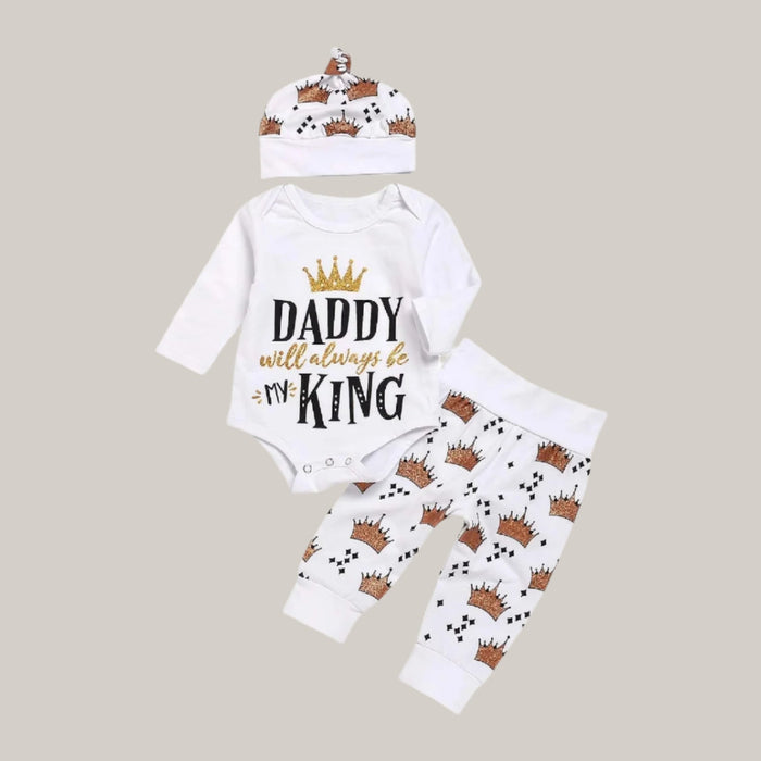 Clothing Set Tops Romper +Crown Pants Photo color