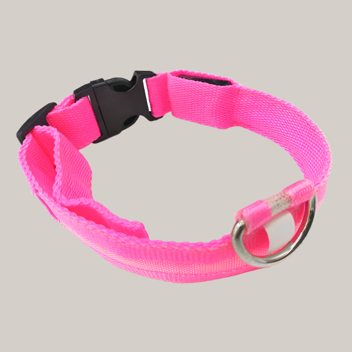 Anti-lost Luminous Collar Dog Tag Dog Collar Pink