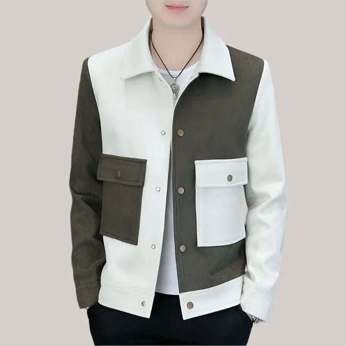 Collar Jacket Men Beige