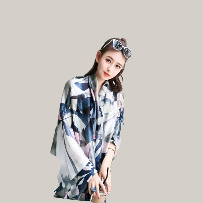 Diamond silk scarves Grey