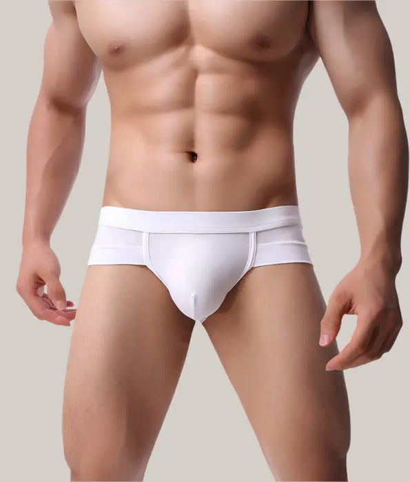Mens Fashion Underwear Flat Angle Low White