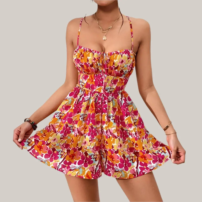 Women's Floral Print Dress Picture Color