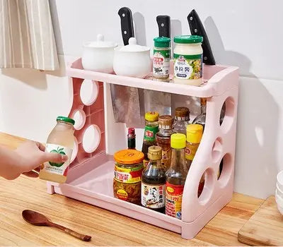 Kitchen Storage Shelving Multilayer Pink