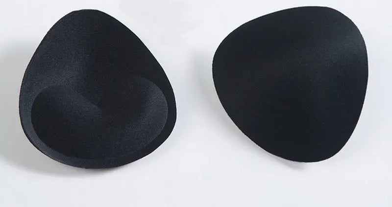 Removable Sponge Brassiere Pad Inserts Black Free Size