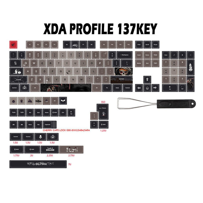 Five-sided Sublimation Key Cap For Keyboards Halloween US137 Key