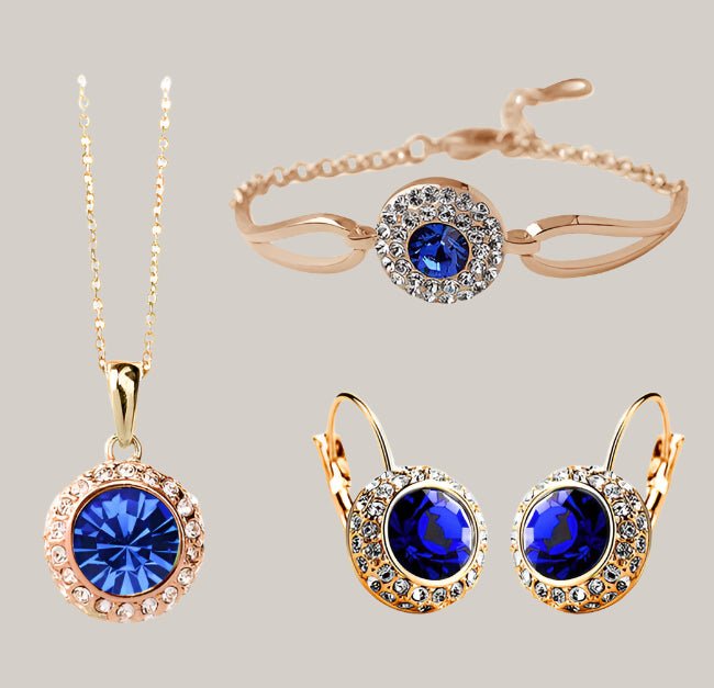 Jewelry Set Golden blue