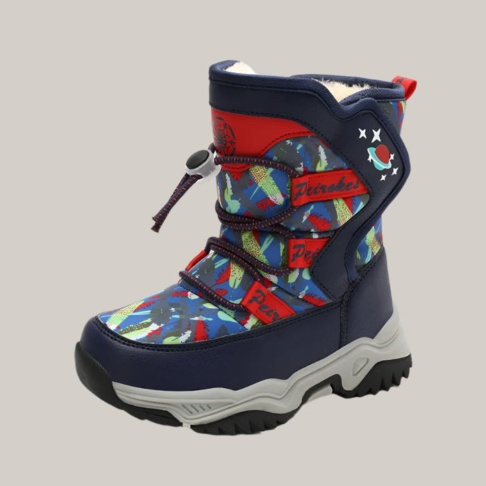 Older Kids Warm Snow Boots Dark Blue