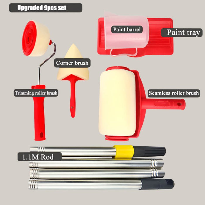 Paint Roller Brush 1.1m pole 6pcs set