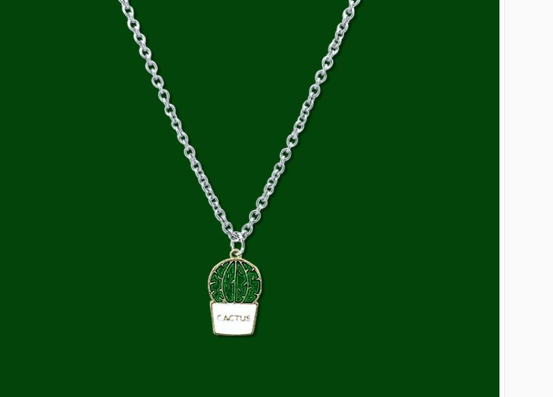 Plant Cactus Necklace Men''s